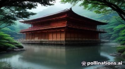 京都秋季红叶铺满古寺庭院，金阁寺倒映在静谧湖面，晨雾中的禅意令人心静，亚洲天堂古都禅意的绝美意境